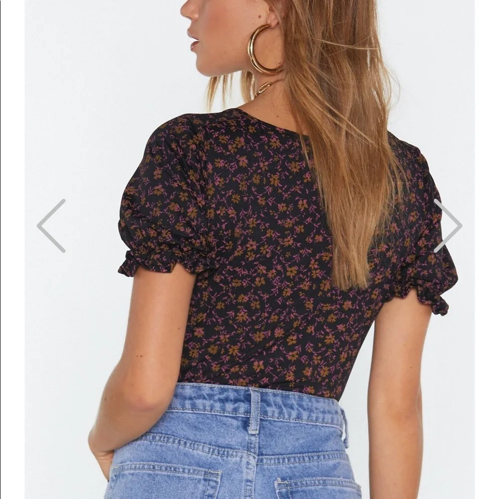 Nasty Gal Floral Bodysuit - Picture 3 of 6